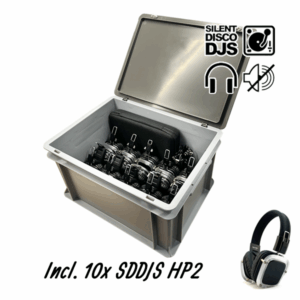 SDDJS CR102 Silent Disco Set met 10x HP2 hoofdtelefoon