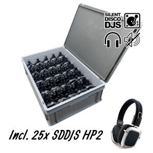 SDDJS CR252 Silent Disco Set met 25x HP2 hoofdtelefoon​