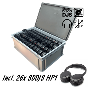 SDDJS CR261 Silent Disco Set met 26x HP1 hoofdtelefoon